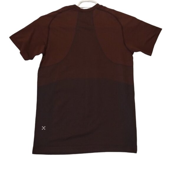 Lululemon Mens Metal Vent Tech Short Sleeve Training T-Shit Size S Burgundy‎ Red - Picture 4 of 5